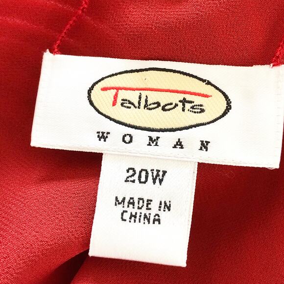 Talbots Womens Top Silk Blend Top 10W Orange Short Sleeve Soft Flowy - Picture 4 of 6